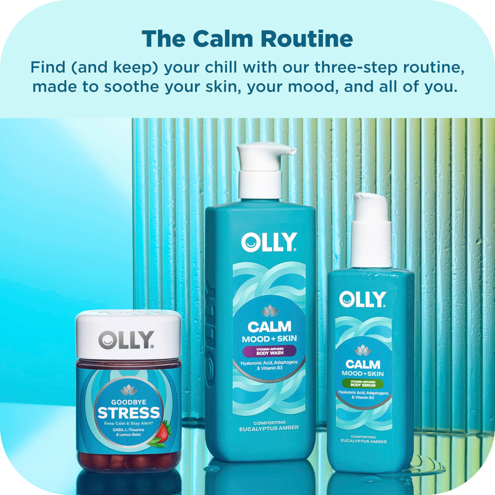 OLLY 8oz bottle shown in hand to indicate size and portability