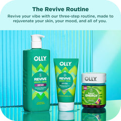 OLLY close-up of creamy gel texture highlighting gentle hydration and smooth lather