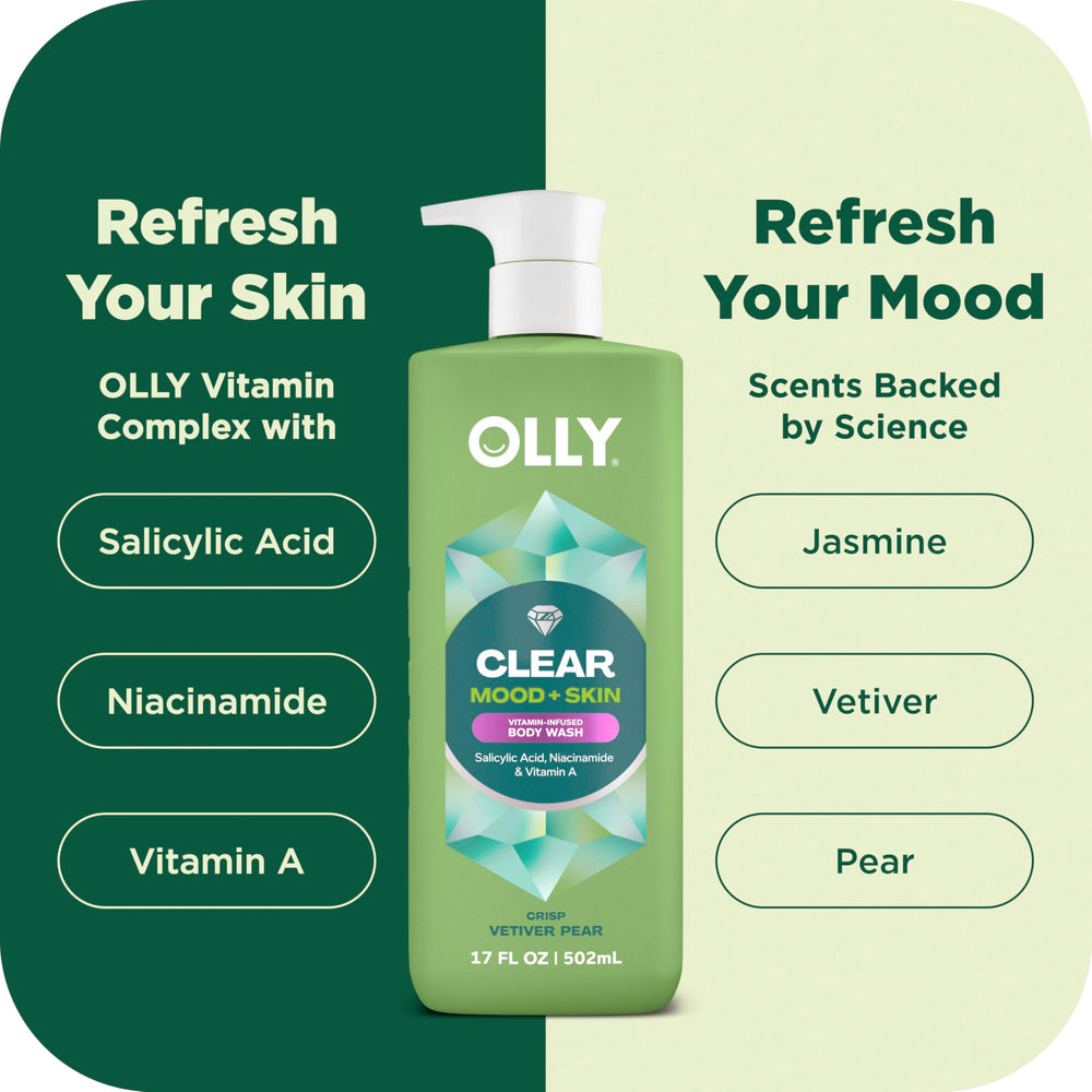 OLLY lather on hand demonstrating foaming action for nourishing cleanse
