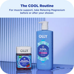 OLLY label close-up showing Fresh Hinoki Mint fragrance and formulation benefit