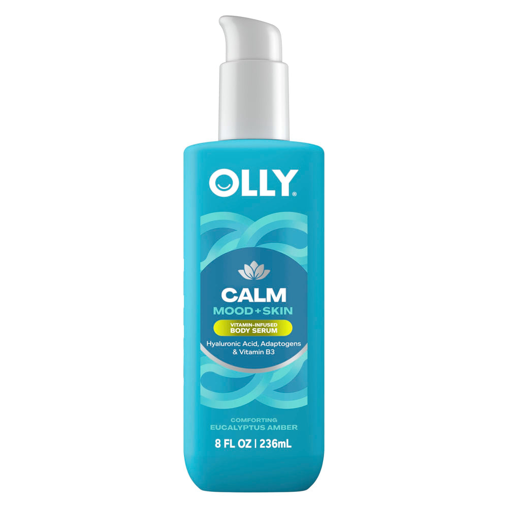 OLLY front packaging of Calm Body Serum showing product and benefits