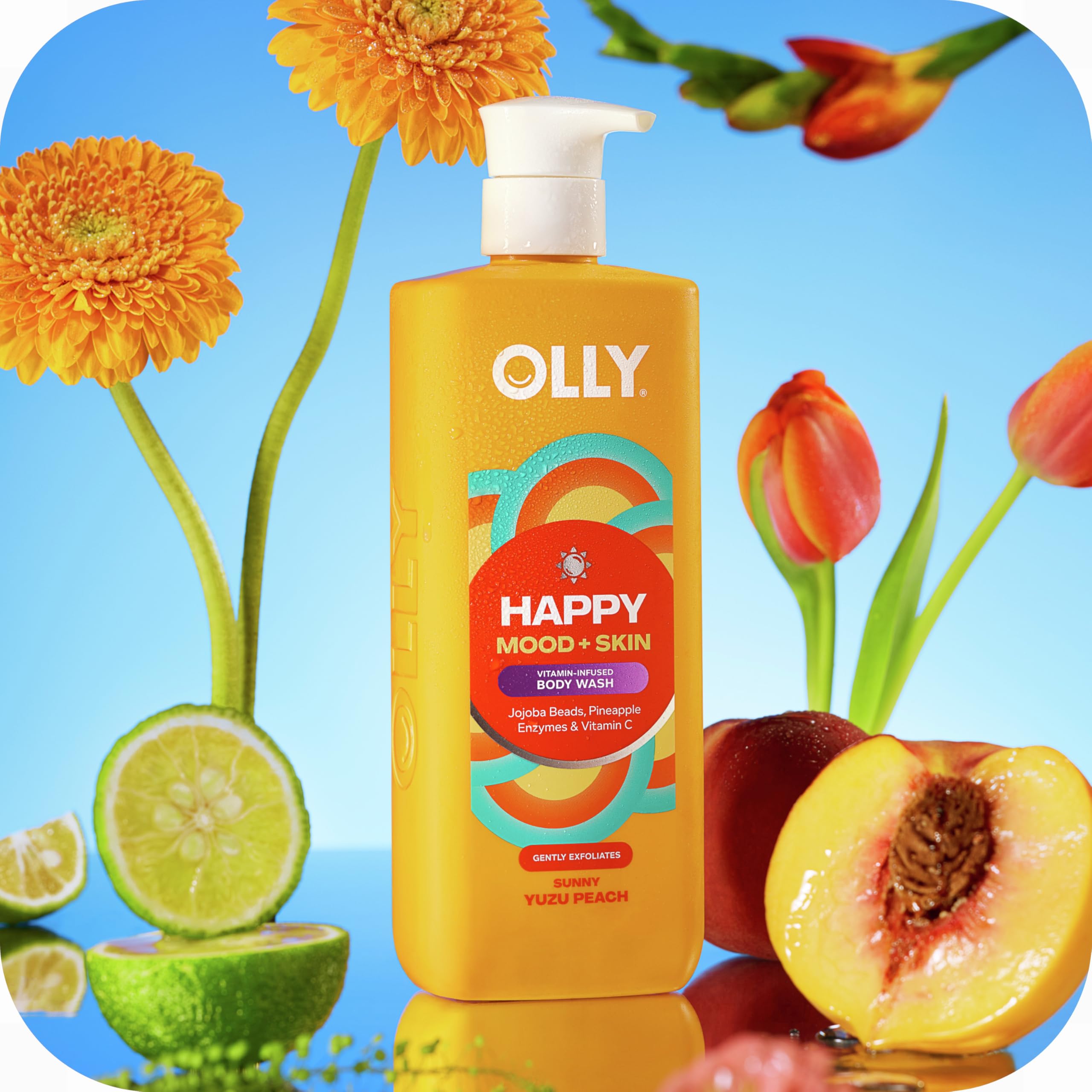 OLLY in-shower lifestyle scene creating an uplifting self-care moment