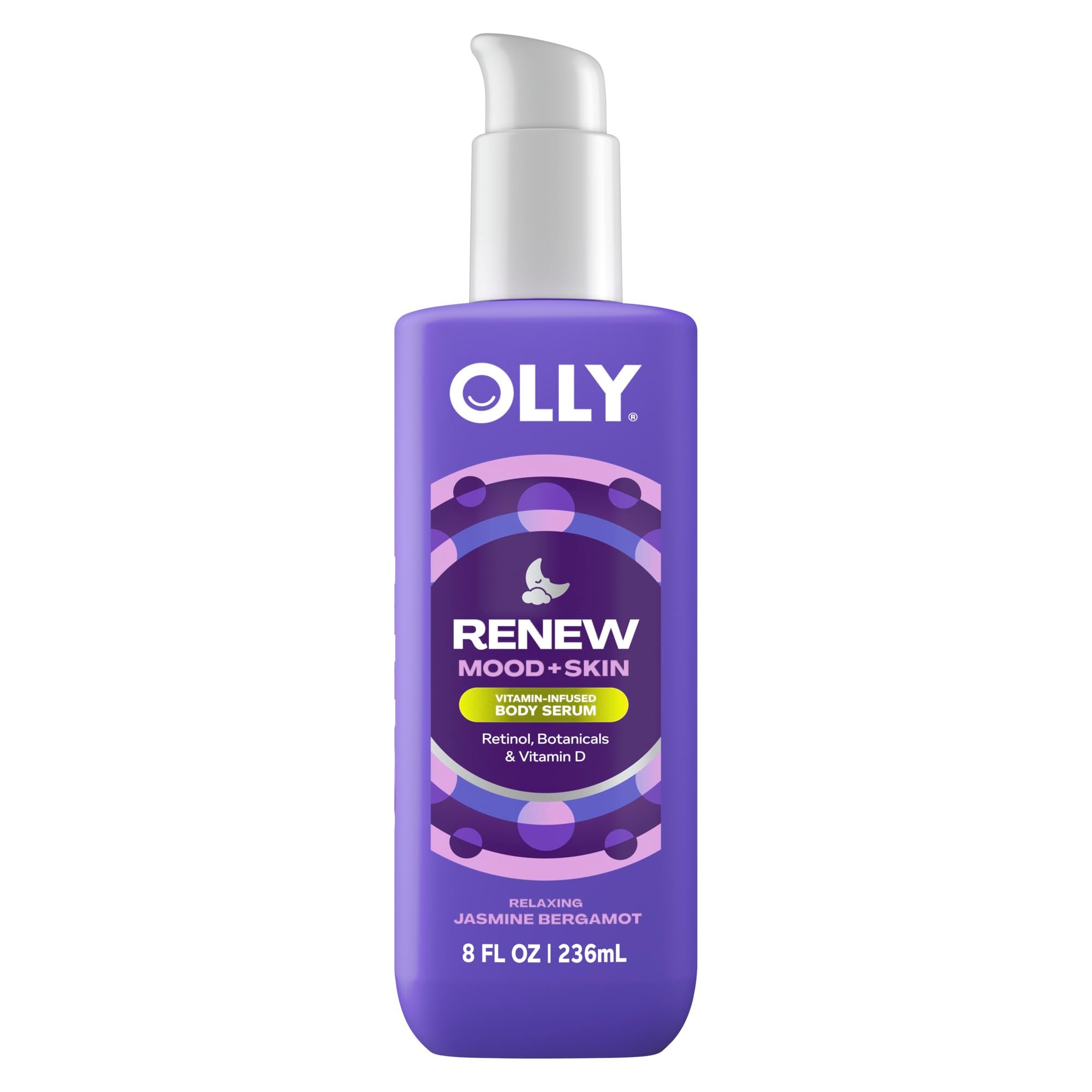 OLLY front bottle showing label and jasmine bergamot scent for calming routine