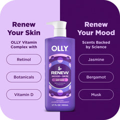 OLLY texture close-up of creamy gel that hydrates and smooths skin