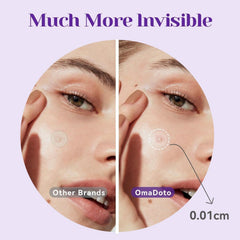 OMADOTO patch applied on cheek overnight demonstrating protective benefit