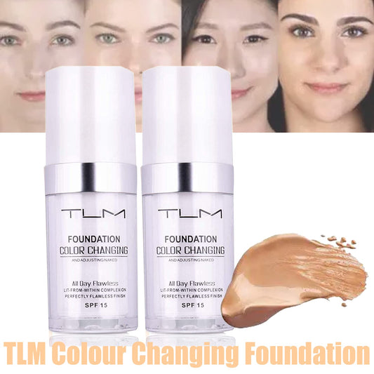 Omaky close-up dropper dispensing silky foundation texture for smooth, blendable coverage