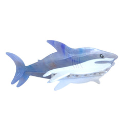OMG Decor shark clip front view showing playful shape and glossy finish