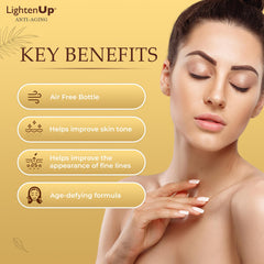 OMIC Lighten-Up argan oil ingredient focus showing natural oil to nourish and support skin barrier
