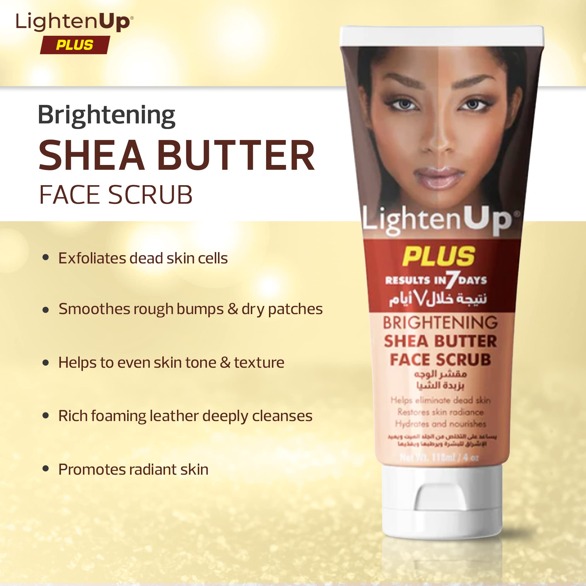 OMIC Lighten-Up gel texture close-up highlighting gentle exfoliation