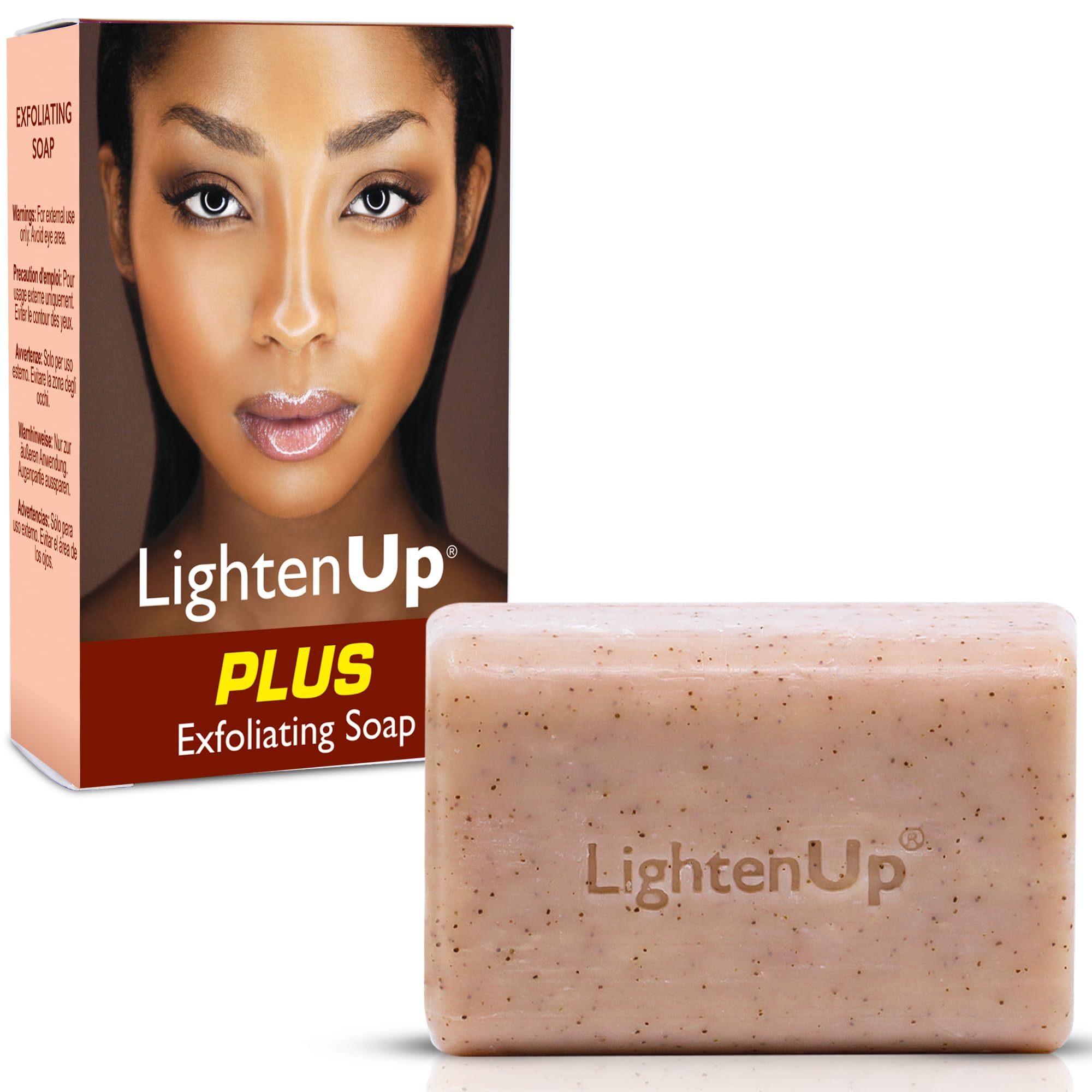 OMIC Lighten-Up front packaging showing bar and brightening benefit