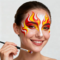OMOV white face paint used in costume makeup demonstrating bold stage-ready finish