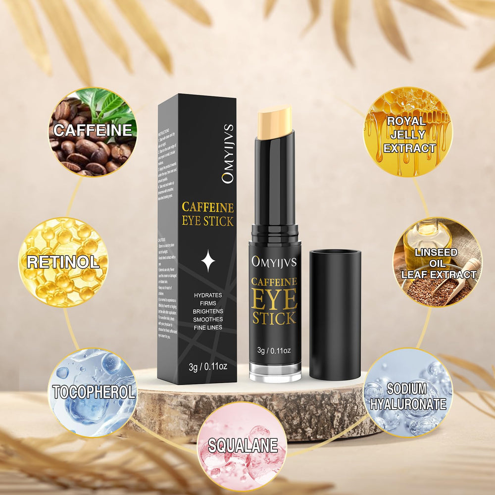 OMYIJVS ingredient label highlighting caffeine, hyaluronic acid and actives