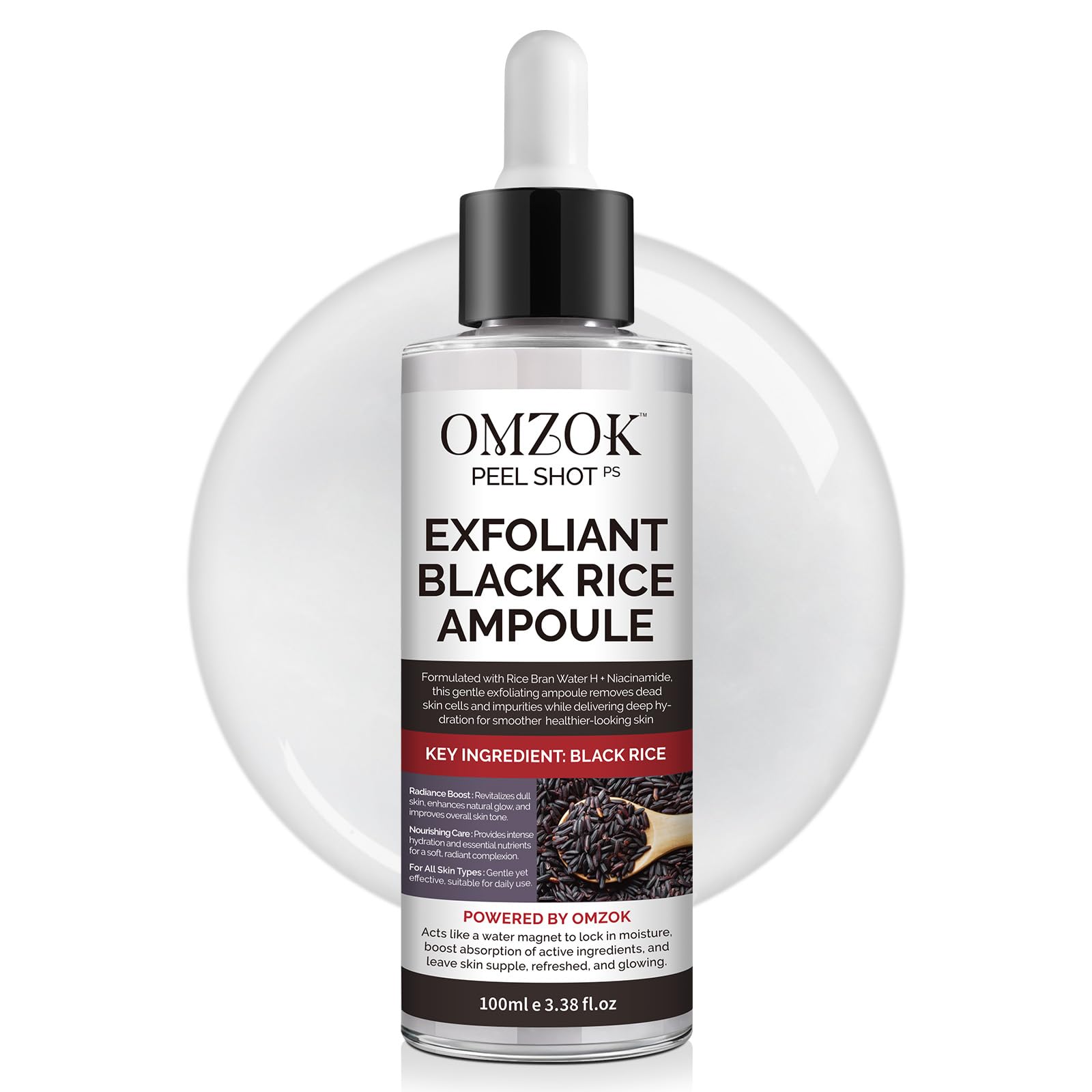 OMZOK front packaging showing bottle and box, clear product identity and benefit