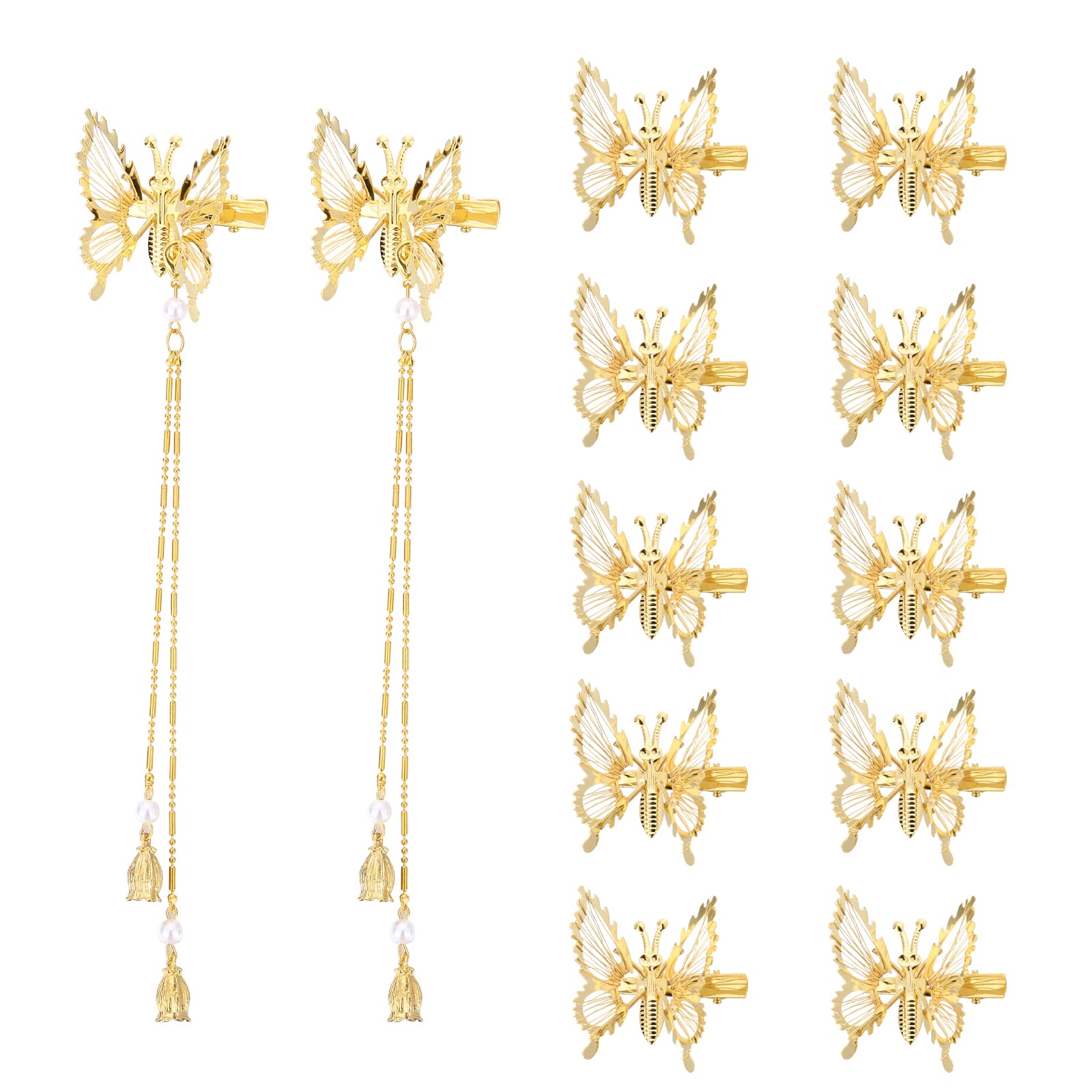 ONCHSH front view of 12-piece butterfly clips set showing variety and appeal