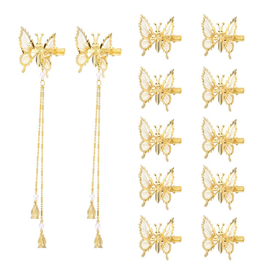 ONCHSH front view of 12-piece butterfly clips set showing variety and appeal