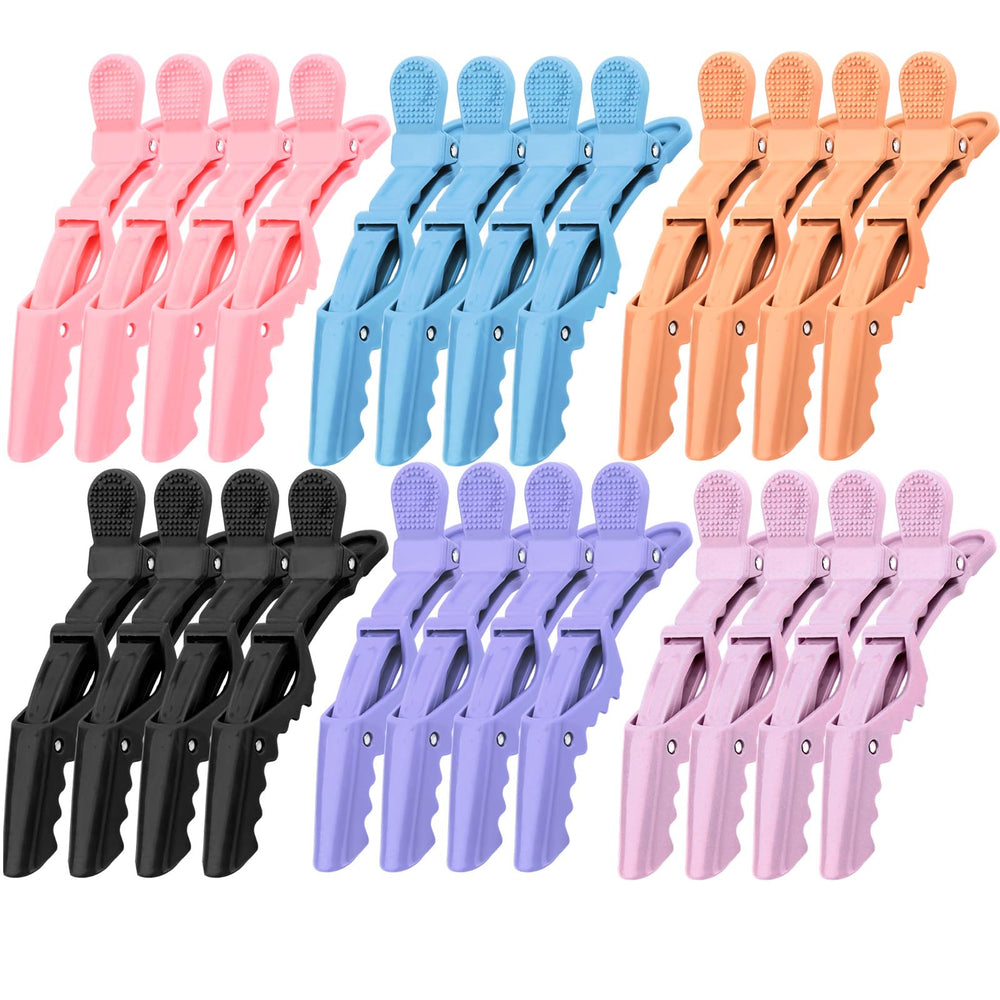 Ondder front pack of 24 multicolor alligator hair clips showing variety and quantity benefit