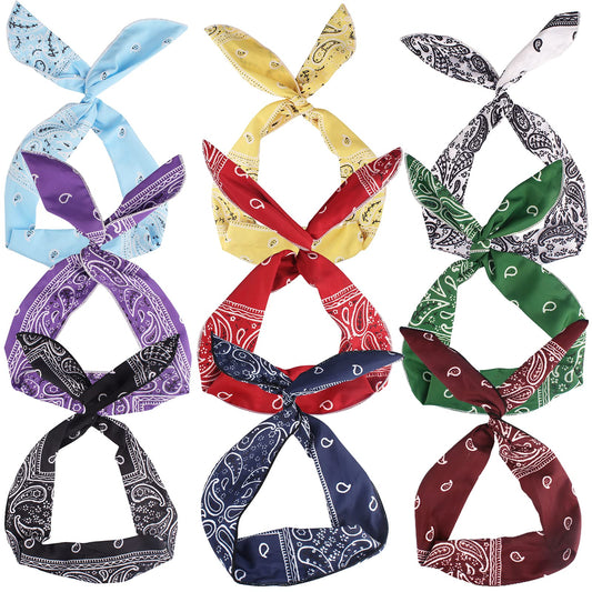 Ondder front view of paisley headbands showing color variety and packaging benefit