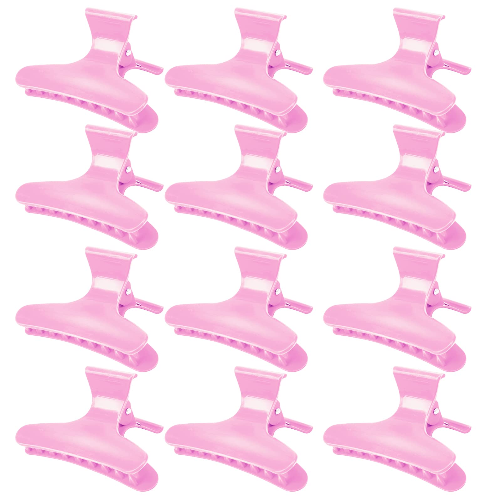 Ondder front view pack showing twelve pink butterfly clips and convenience