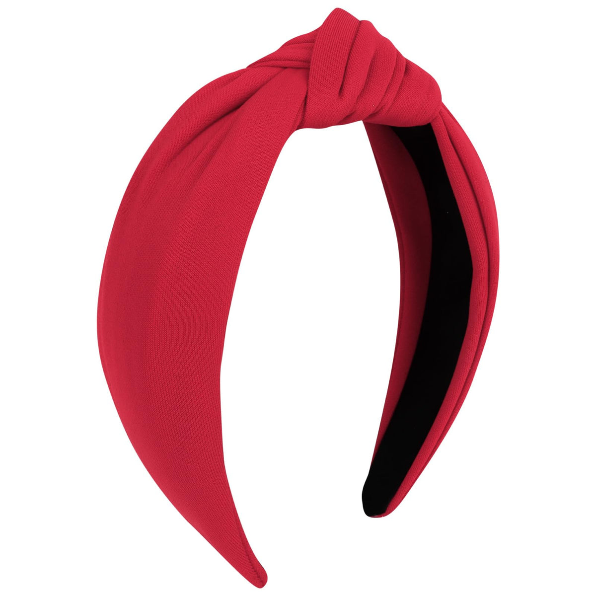 Ondder front view red top knot headband showing elegant finish and comfortable fit