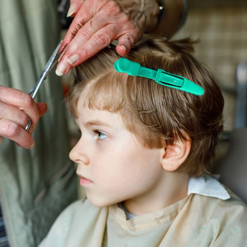 Ondder clips used during makeup routine keeping hair away for easier application