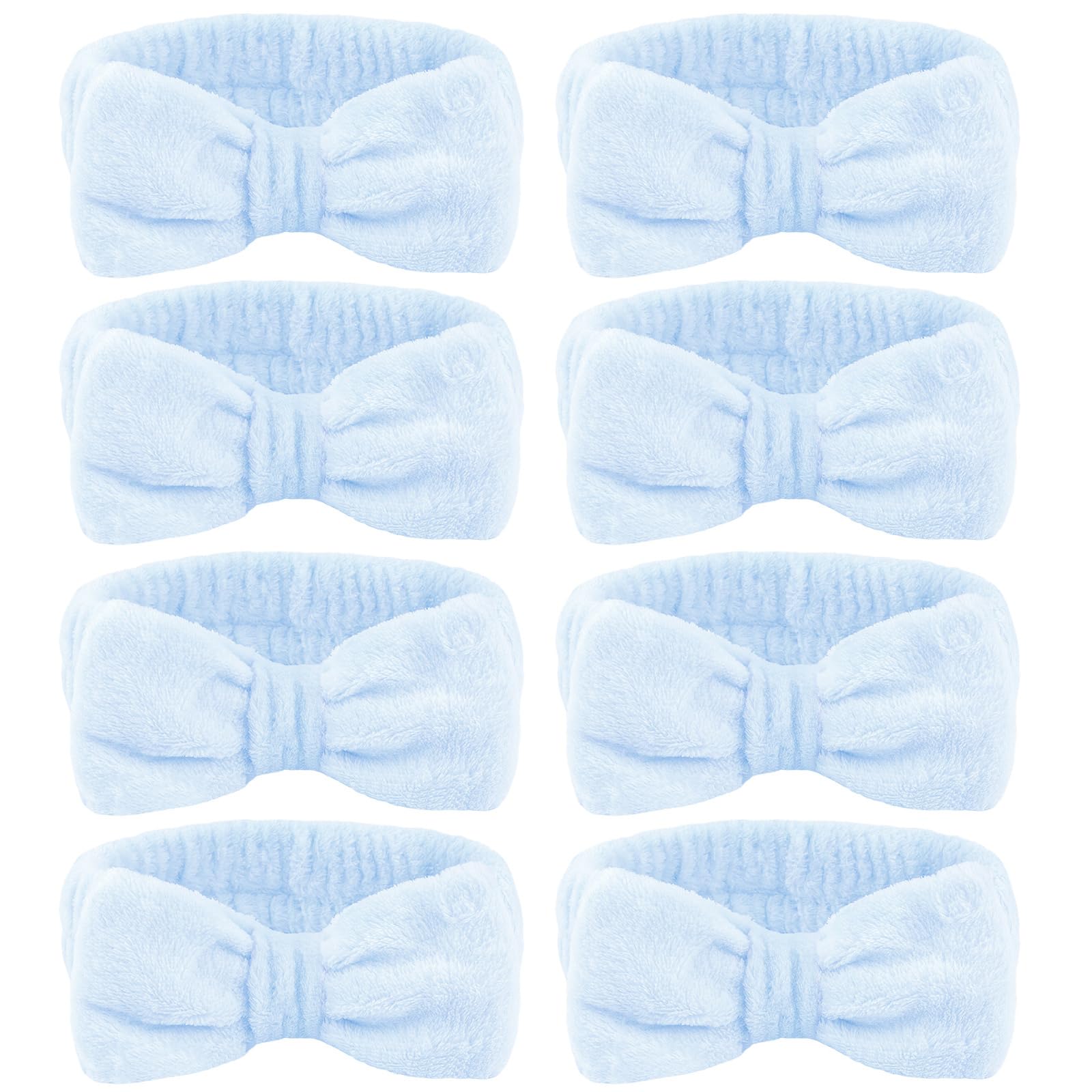 Ondder front packaging of eight blue spa headbands showing set benefit