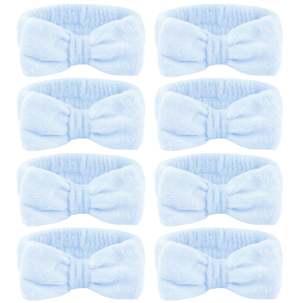 Ondder front packaging of eight blue spa headbands showing set benefit