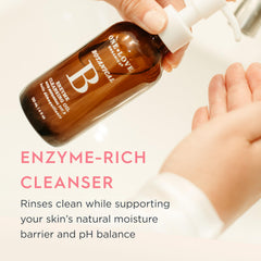 One Love Organics dispensing product from pump to show controlled, hygienic use benefit