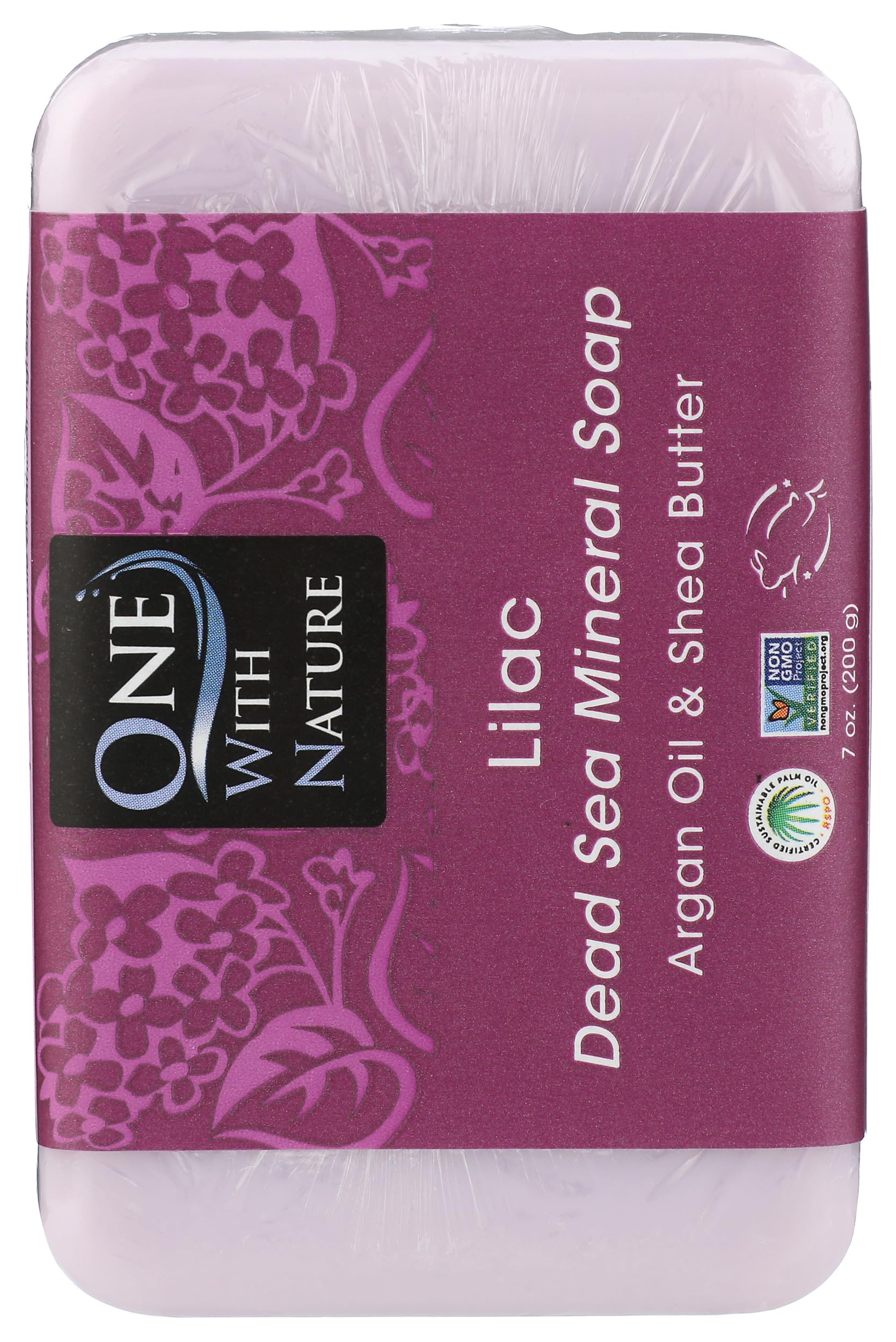 One With Nature close-up of lilac bar texture and dense milling benefit