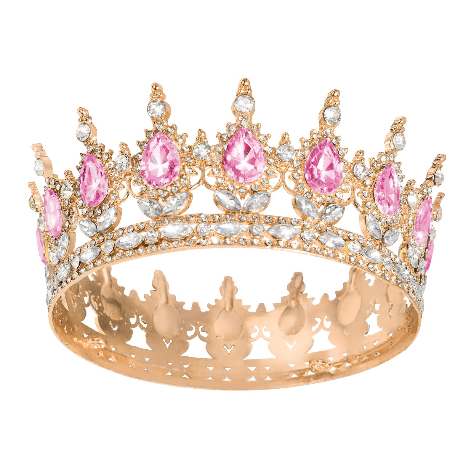 Onedor crown front view showing rose-gold shine and regal silhouette for elegant photos