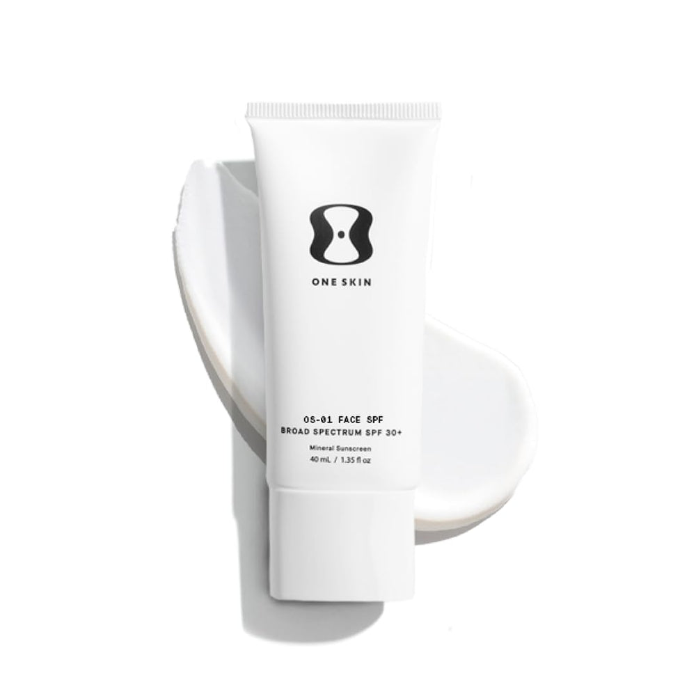 oneskin front tube showing label and SPF 30 protection benefit