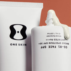 oneskin close-up of ingredient panel highlighting peptide and antioxidants