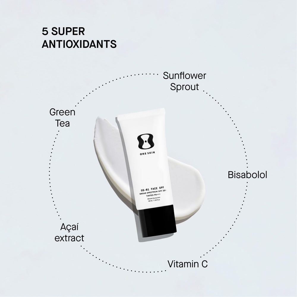 oneskin applied on face outdoors showing lightweight protection benefit