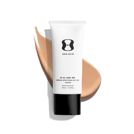 OneSkin front packaging showing SPF 30 protection and peptide benefits