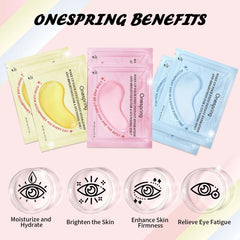 Onespring application under eye on model demonstrating cooling effect