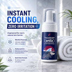 ONIIZ close-up ingredients label highlighting soothing botanicals benefit