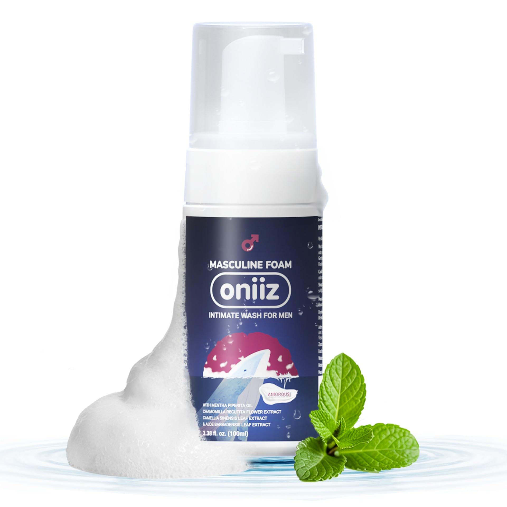 ONIIZ front packaging showing bottle and warm amber scent benefit