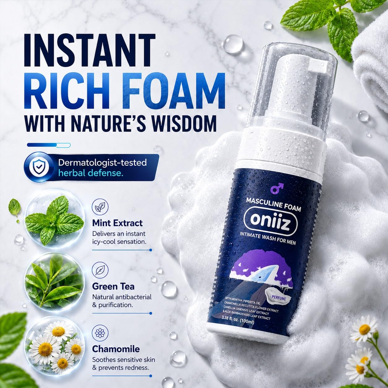 ONIIZ bottle on bathroom shelf showing everyday shower compatibility