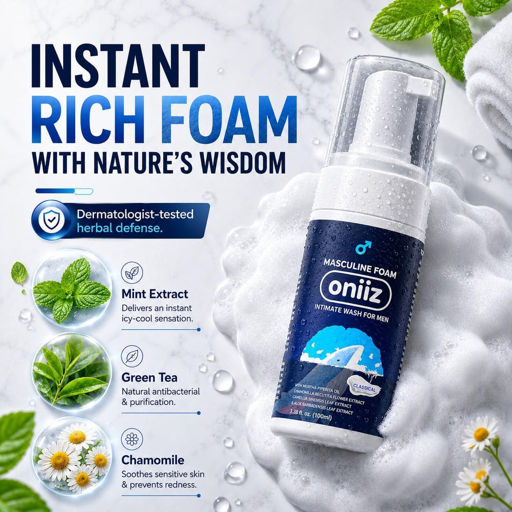 ONIIZ bottle held in hand to show 3.38 fl oz scale and portability