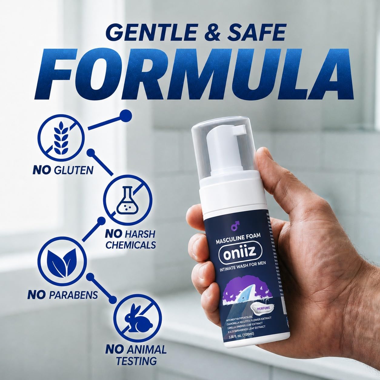 ONIIZ travel size bottle fitting in gym bag for on-the-go freshness