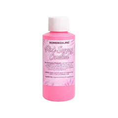 Onisavings front bottle showing pink sugary candied scent and portable design