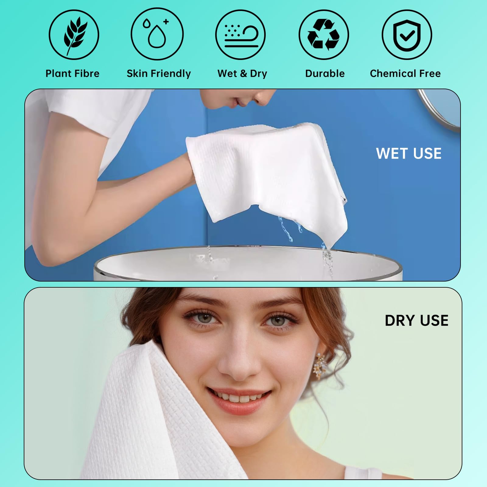 ONLYCARE wipe next to ruler to highlight true 10 by 12 inch scale and practical coverage benefit