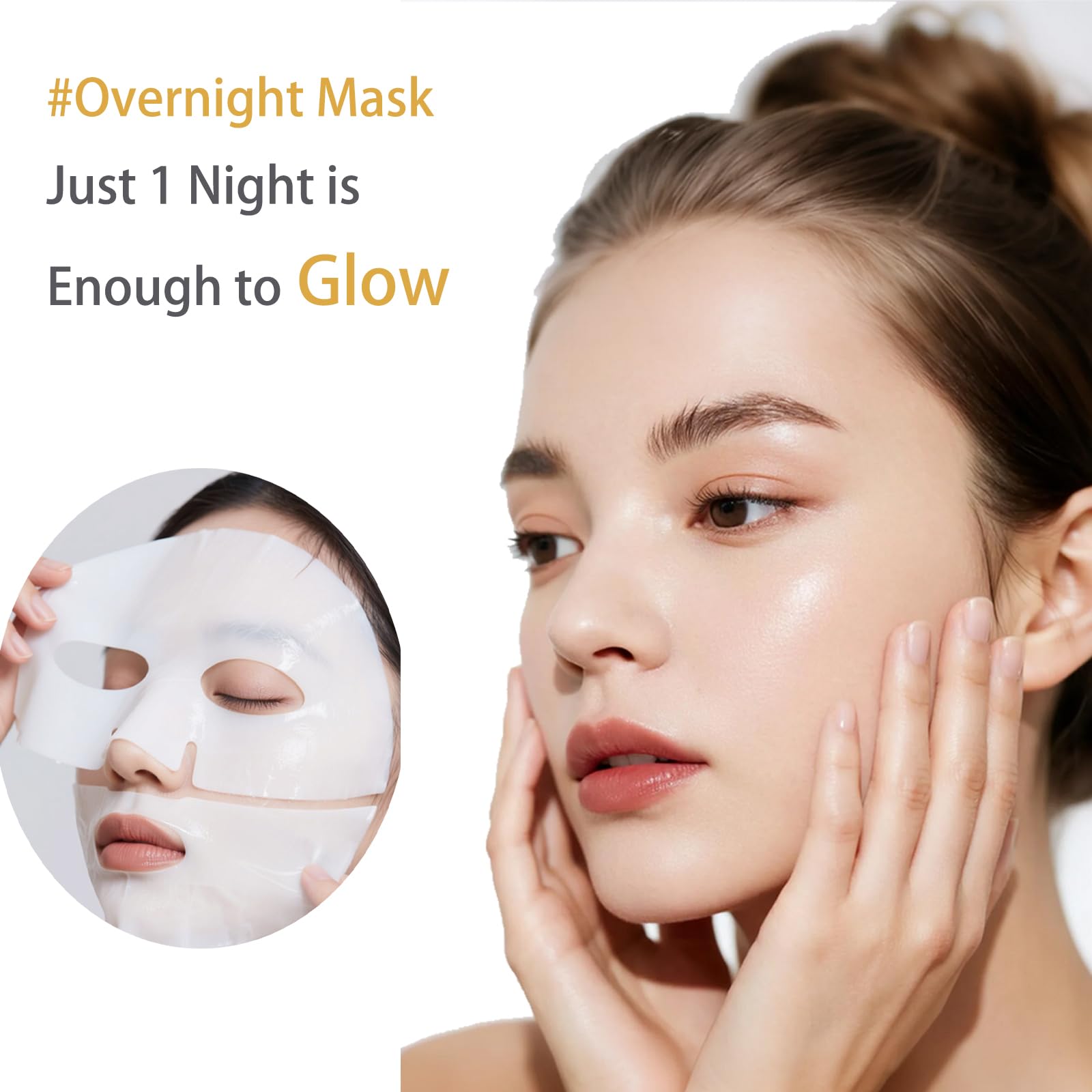 ONMYLOVIN mask in hand for size comparison and easy-at-home application benefit