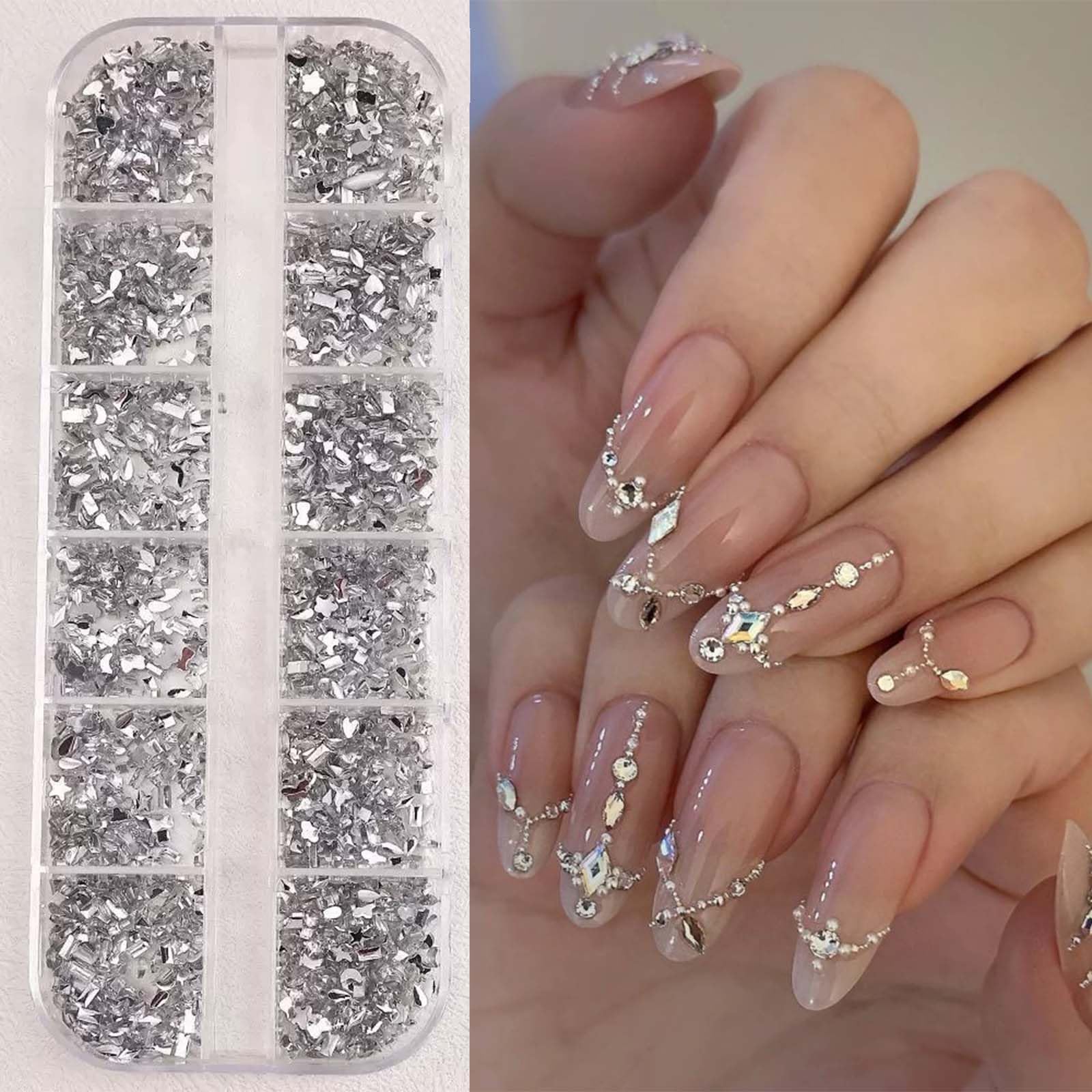 ONPRESS charms placed on natural nail in a manicure demonstrating decorative effect