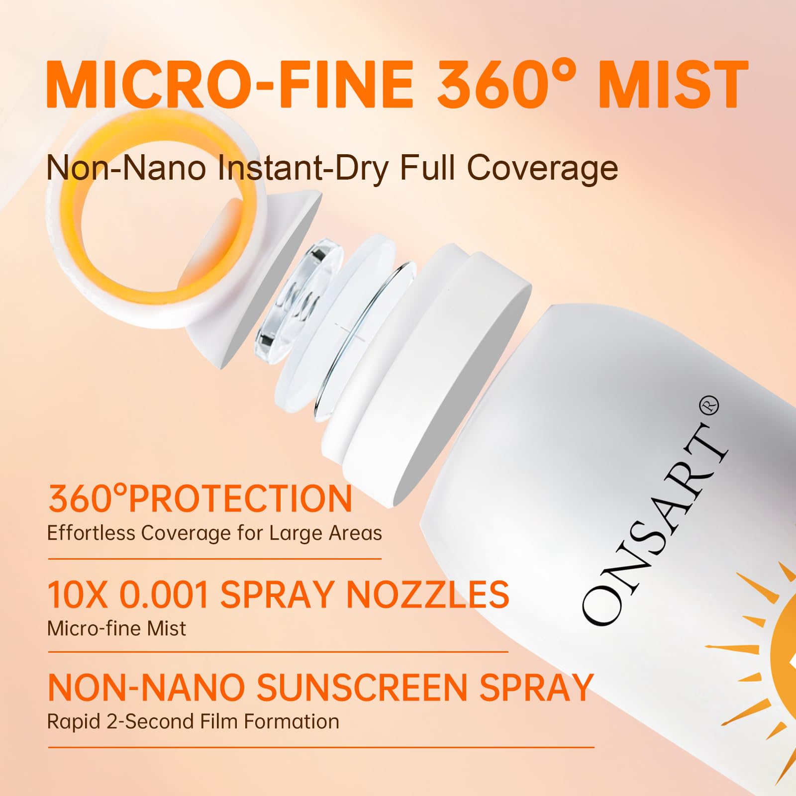 ONSART fine mist on skin absorbs quickly without greasiness