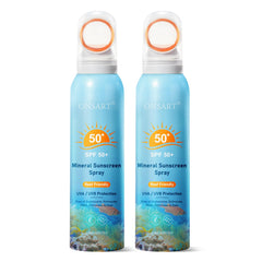 ONSART front packaging showing two travel cans and SPF 50+ protection