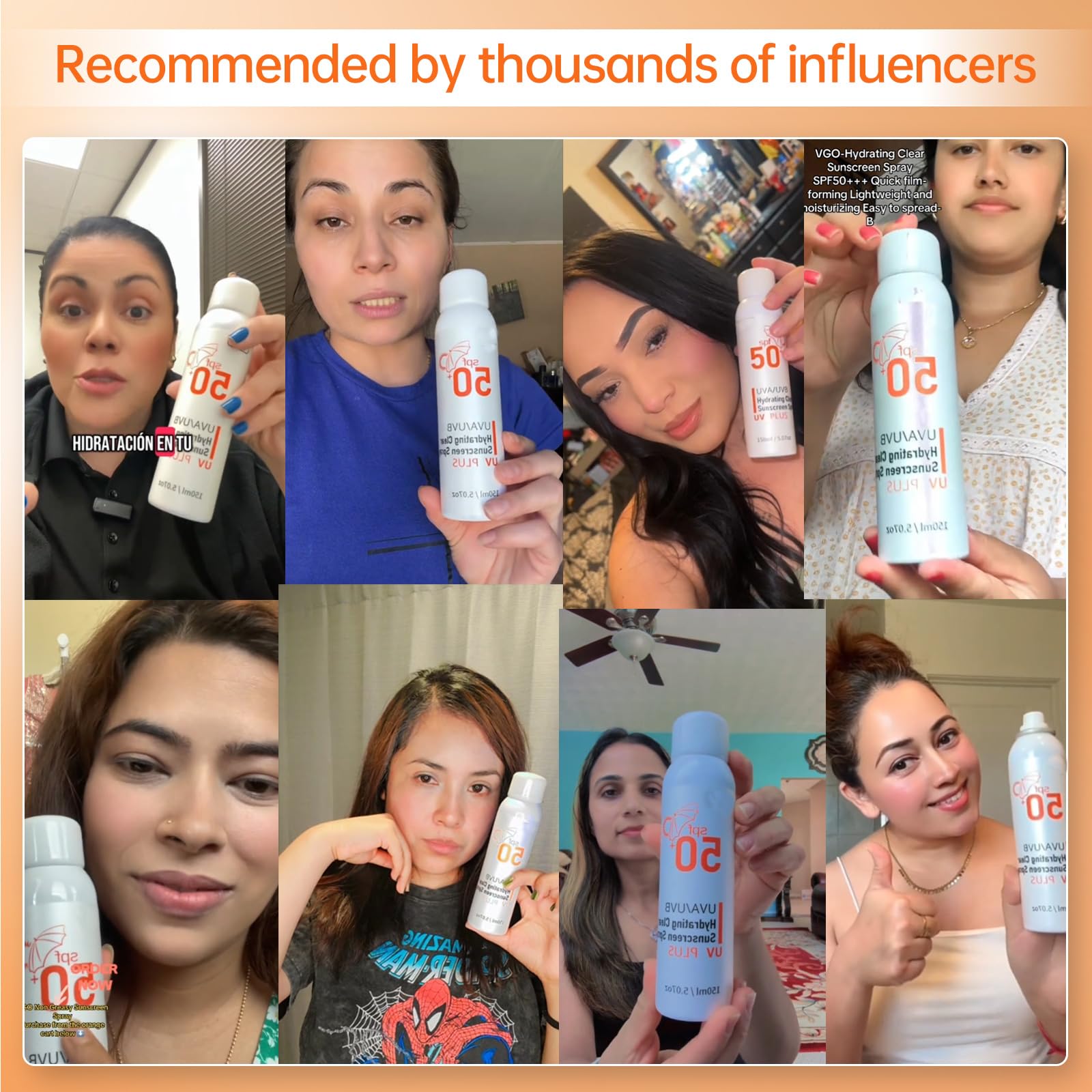ONSART spray used on face with hand spread for non-greasy finish benefit