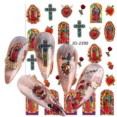 Onsdag full sheet layout of varied religious and angelic motifs offering creative options.