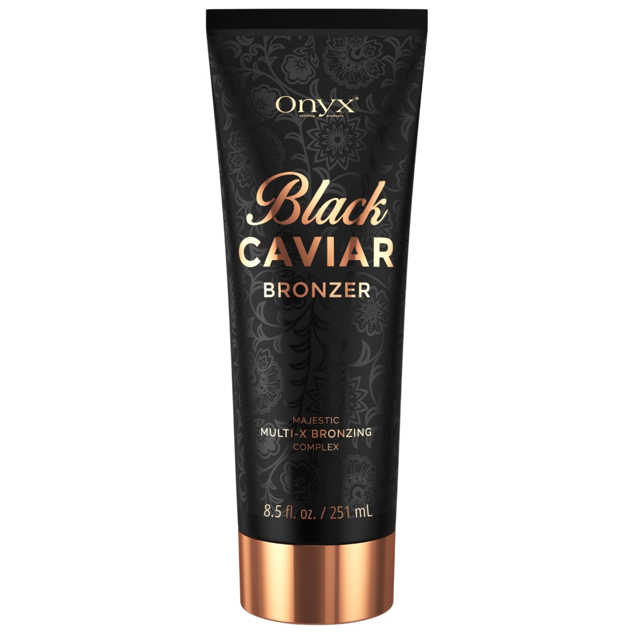 Onyx front bottle view showing product branding and fast bronzing benefit