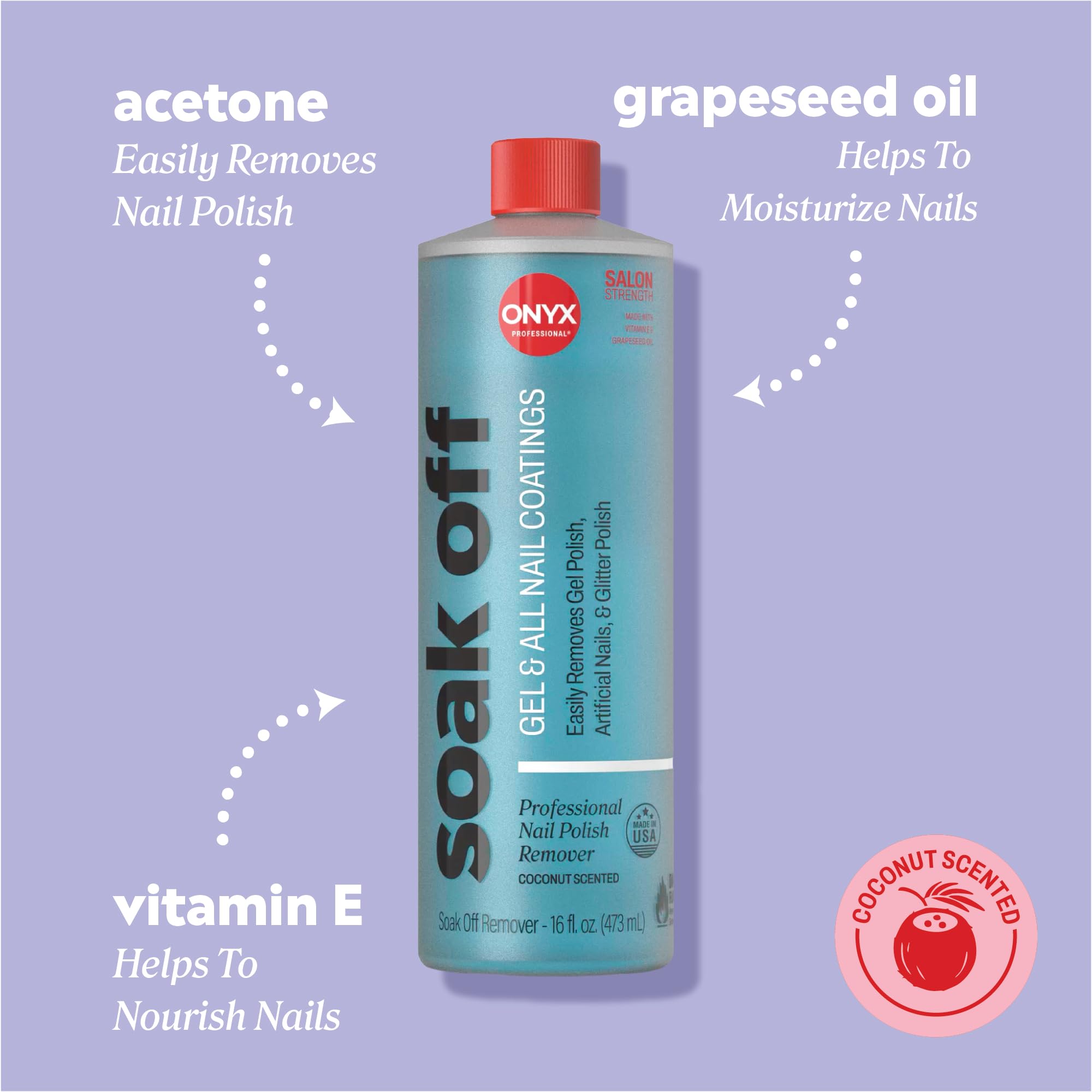 Onyx Professional pouring remover into a bowl demonstrating soak-off application benefit