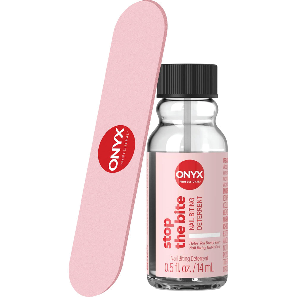 Onyx Professional bottle front view showing clear bitter polish benefit